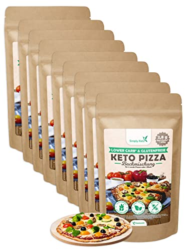 Simply Keto Lower Carb* & Keto Pizza Backmischung - Für 18x Pizza oder 9x Pizzablech - Nur 2,8g Kohlenhydrate pro 100g - Vegan Protein - Glutenfrei & Kalorienarm - 9x 290g Simply Keto Lower Carb* & Keto Pizza Backmischung - Für 18x Pizza oder 9x Pizzablech - Nur 2,8g Kohlenhydrate pro 100g - Vegan Protein - Glutenfrei & Kalorienarm - 9x 290g von Simply Keto