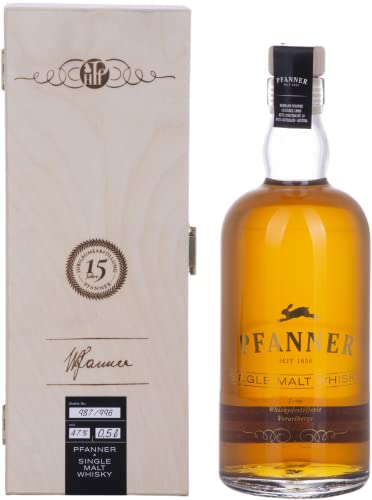 Pfanner 10 Years Old Single Malt Whisky Jubiläumsedition 47% Vol. 0,5l in Holzkiste von Sinergia