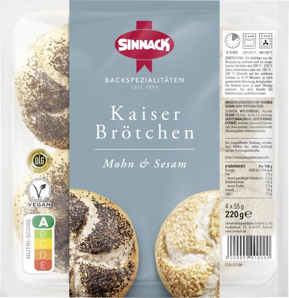 Sinnack Kaiserbrötchen Mohn & Sesam von Sinnack