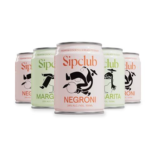 Sipclub Premium Cocktails – Mixpack (4 Negroni & 4 Margarita) – (8 x 100ml) – Gin, Red Bitter, Vermouth (24% alc) – Tequila, Triple Sec, Lime (25% alc) – Handcrafted in Berlin – inkl. Pfand von Sipclub