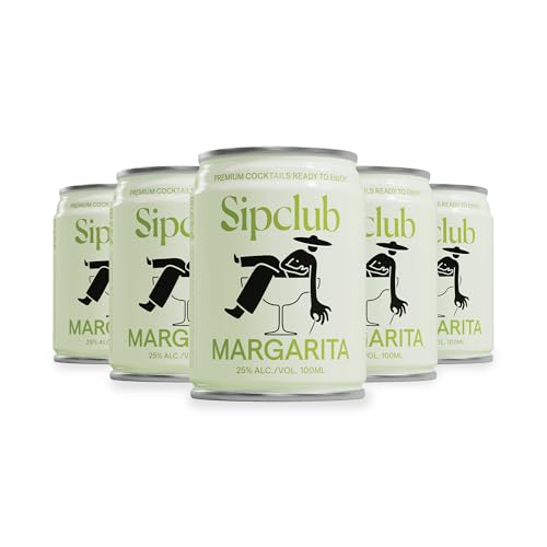 Sipclub Premium Cocktails – Margarita, 8-Pack (8x 100ml) – 25% alc./vol. – Tequila (100% Agave), Lime, Triple Sec, Ready to Serve, Handcrafted in Berlin inkl. Pfand von Sipclub
