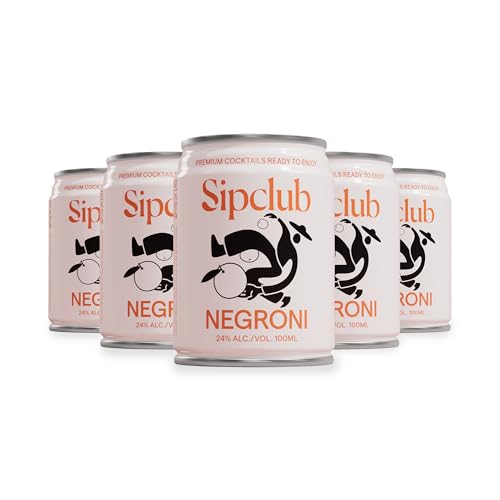Sipclub Premium Cocktails – Negroni, 8-Pack (8x 100ml) – 24% alc./vol. – Gin, Red Bitter, Vermouth – Ready to Serve – Handcrafted in Berlin – inkl. Pfand von Sipclub