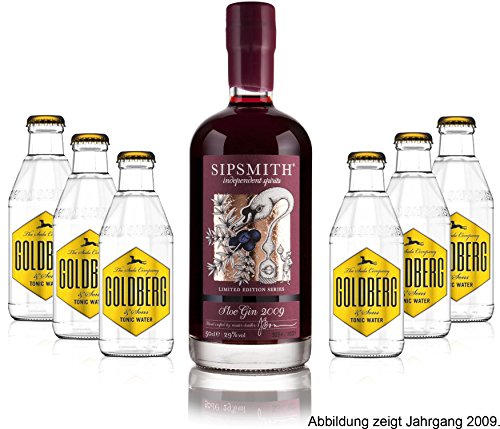 Gin Tonic Set - Sipsmith Sloe Gin (Jahrgang 2015) 0,5l (29% Vol) + 6x Goldberg Tonic Water 200ml inkl. Pfand MEHRWEG -[Enthält Sulfite] von Sipsmith-Sipsmith