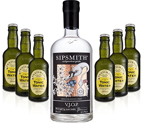 Gin Tonic Set - Sipsmith V.J.O.P. Gin 0,7l 700ml (57,5% Vol) + 6x Fentimans Tonic Water 200ml inkl. Pfand MEHRWEG -[Enthält Sulfite] von Sipsmith-Sipsmith