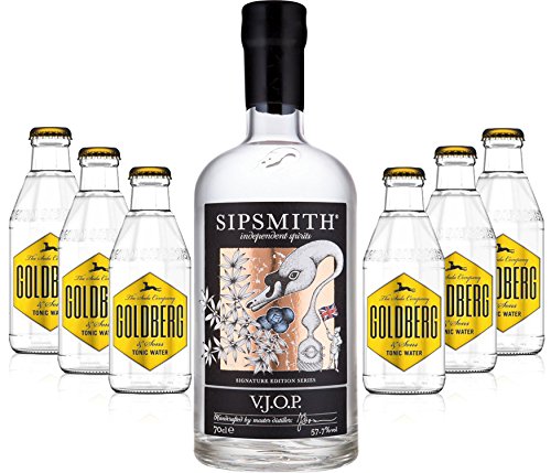 Gin Tonic Set - Sipsmith V.J.O.P. Gin 0,7l 700ml (57,5% Vol) + 6x Goldberg Tonic Water 200ml inkl. Pfand MEHRWEG -[Enthält Sulfite] von Sipsmith-Sipsmith