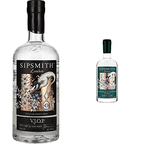 Sipsmith V.J.O.P. I Fängt die gesamte Aromenvielfalt 57.7% Vol I 700ml & London Dry Gin samtiger und charaktervoller London Dry Gin Weich genug für einen Martini, 41.6% Vol 700ml von Sipsmith