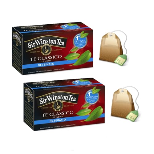 Sir Winston Tea® | Klassischer Schwarztee ohne chemische Lösungsmittel – 2 x 20 Teebeutel (60 g) | Ceylon schwarzer entkoffeinierter Tee von Sir Winston Tea