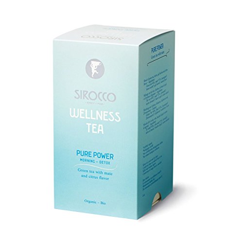 Sirocco Tee - Wellness Tea Pure Power - Bio Grüntee mit Mate und Zitrusaromen - 20 Teebeutel von Sirocco
