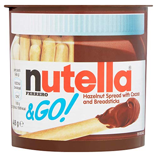 Nutella & Go 48g x12x1 Haselnuss-Aufstrich mit Kakao und Stäbchen von Skippys