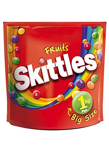 Kegel Fruits 1 kg wiederverschließbarer Beutel von Skittles