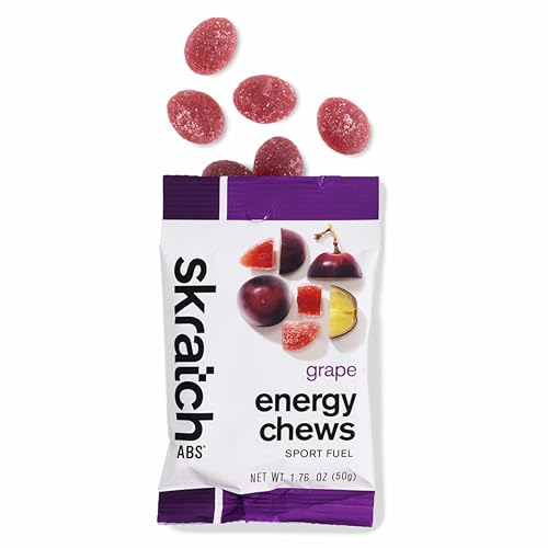 Skratch Labs Energy Chews | Energy Gummies für Laufen, Radfahren und Sport | Energy Gel Alternative | Traube (10er-Pack) | glutenfrei, vegan von Skratch Labs