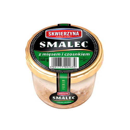 Schweineschmalz mit Fleisch u. Knoblauch 160g Skwierzyna von Skwierzyna