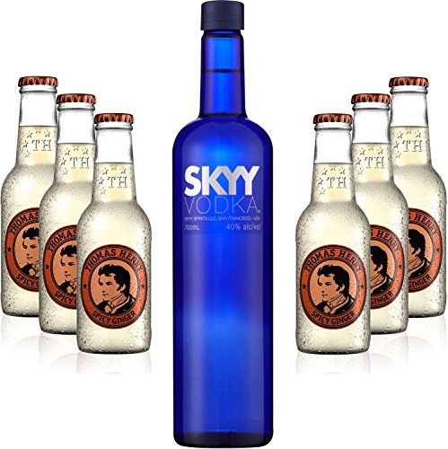 Moscow Mule Set - Skyy Vodka 0,7l 700ml (40% Vol) + 6x Thomas Henry Spicy Ginger 200ml - Inkl. Pfand MEHRWEG von Thomas Henry-Thomas Henry