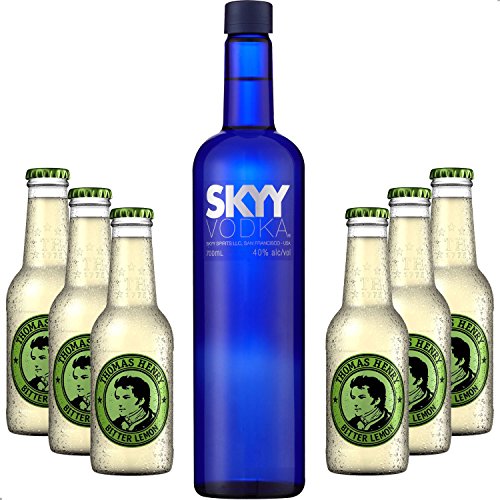 Vodka Lemon Set - Skyy Vodka 0,7l 700ml (40% Vol) + 6x Thomas Henry Bitter Lemon 200ml - Inkl. Pfand MEHRWEG von Thomas Henry-Thomas Henry