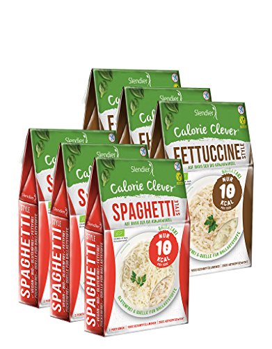 Shirataki Konjak Italien Probierpaket: 3 x Spaghetti-Style 250g, 3 x Fettuccine-Style 250g - Bio von Slendier