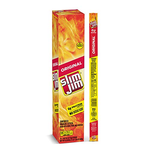 Slim Jim Giant Smoked Snacks, Original, 0.97-Ounce Sticks (Pack of 24) von Slim Jim