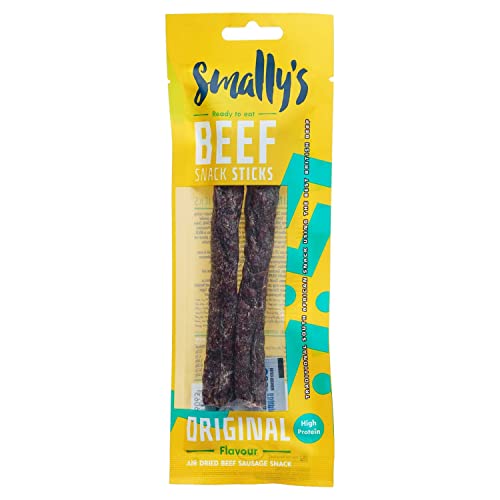 Smally's Biltong - Rindfleisch-Snack-Sticks, Orignal Beef Droewors, proteinreicher Rinder-Snack, traditionelle südafrikanische luftgehärtete Rinderwurst – 40 g x 15 Stück Smally's Biltong - Rindfleisch-Snack-Sticks, Orignal Beef Droewors, proteinreicher Rinder-Snack, traditionelle südafrikanische luftgehärtete Rinderwurst – 40 g x 15 Stück von Smally's Biltong