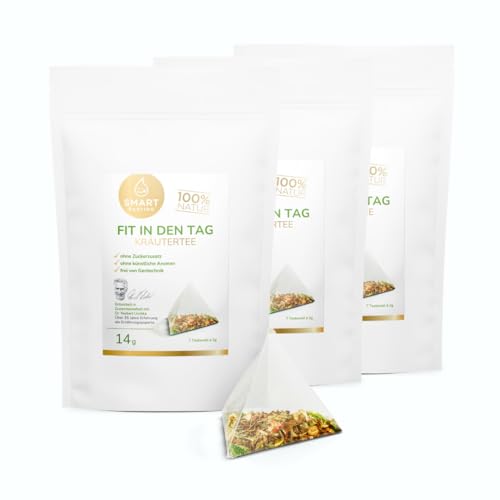 Fit in den Tag Tee Bundle 21 x 2g – Kräutertee im Pyramidenbeutel – Rückstandskontrolliert & zertifiziert – 100% Natur, ohne Zuckerzusatz & künstliche Aromen - Smart Fasting von Smart Fasting