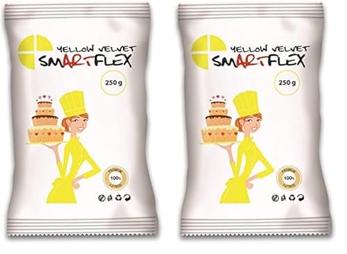 SmartFlex Fondant Yellow Velvet, 250 g (Packung mit 2) von SmartFlex