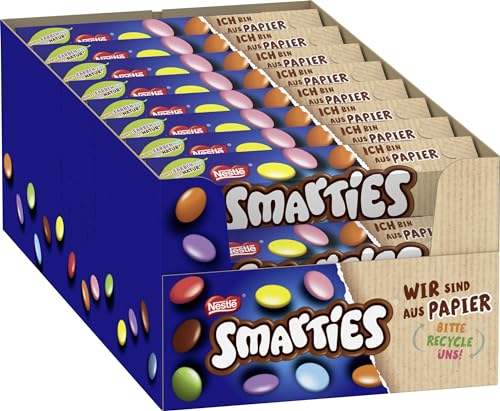 Smarties NESTLÉ SMARTIES Hexagon-Rolle, bunte Schokolinsen aus Milchschokolade mit natürlichen Farben und Aromen, 24er Pack (24x38g) von Smarties