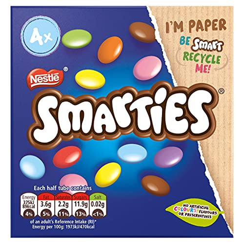 Smarties Milchschokoladen-Tuben, Multipack, 38 g, 4 Stück von Smarties