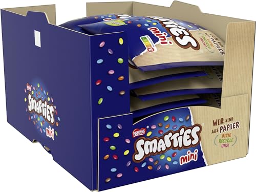 Smarties Smarties NESTLÉ SMARTIES Mini, kleine Schokolinsen aus Milchschokolade, einzeln verpackt, 16er Pack (16x187g) von Smarties