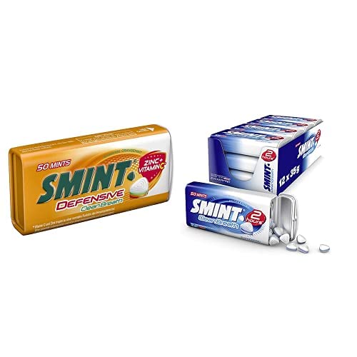 ASIN 1 + Smint 2 hours Peppermint, 12 Metall-Dosen mit Pfefferminz-Pastillen, Zuckerfreie, 12 X 35G von Smint
