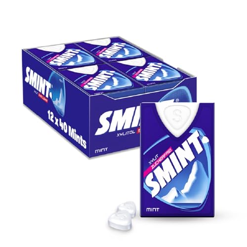 SMINT Mint, 12 Dispenser mit je 40 Minz-Pastillen, zuckerfreie Mints mit Xylit für ein frisches Mundgefühl und angenehmen Atem, 12 x 8g von Smint