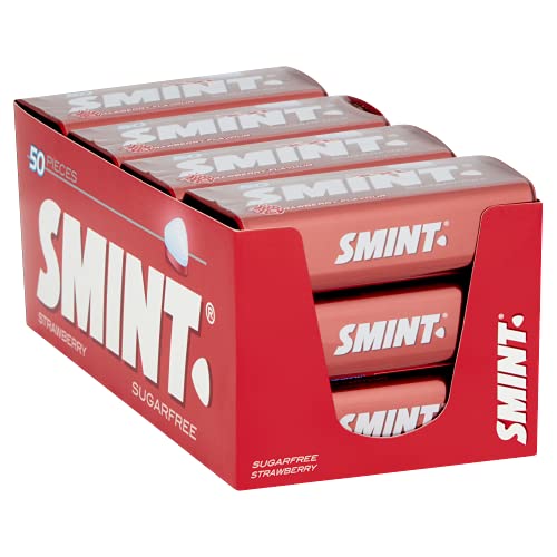 Smint Sugar Free Strawberry Mints, Suitable for Vegetarians - 12 x 50 XXL Tins von Smint