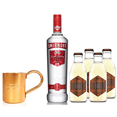 Moscow Mule Set - Smirnoff Vodka 0,7l 700ml (40% Vol) + 4x Goldberg Intense Ginger 200ml + Smirnoff Mule Becher - Inkl. Pfand MEHRWEG von Smirnoff-Smirnoff
