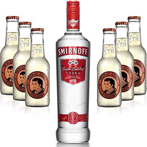 Moscow Mule Set - Smirnoff Vodka 0,7l 700ml (40% Vol) + 6x Thomas Henry Spicy Ginger 200ml - Inkl. Pfand MEHRWEG von Thomas Henry-Thomas Henry