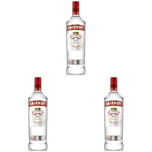 Smirnoff Red Label Vodka aus den USA, 3er Pack (1 x 1 l) von Smirnoff