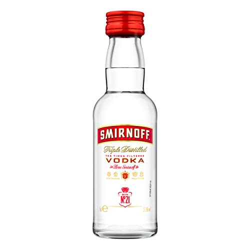 Smirnoff Red No. 21 Premium Vodka Triple Destilled, 24er, Wodka, Alkohol, Alkoholgetränk, Flasche, Miniatur, PET, 40%, 50 ml, 724617 von Smirnoff