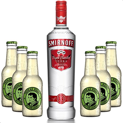 Vodka Lemon Set - Smirnoff Vodka 0,7l 700ml (40% Vol) + 6x Thomas Henry Bitter Lemon 200ml - Inkl. Pfand MEHRWEG von Thomas Henry-Thomas Henry