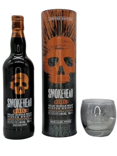 Smokehead Rum Rebel Single Malt Scotch Whisky mit Glas, 0,7 L von Smokehead