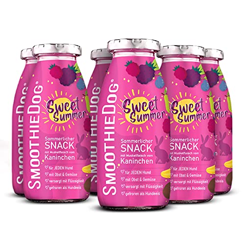 SmoothieDog Summer Edition 6er Pack mit Kaninchen - Hundesmoothie 250ml - hochwertige Zutaten, ohne zusatzstoffe, ohne Zucker von SmoothieDog