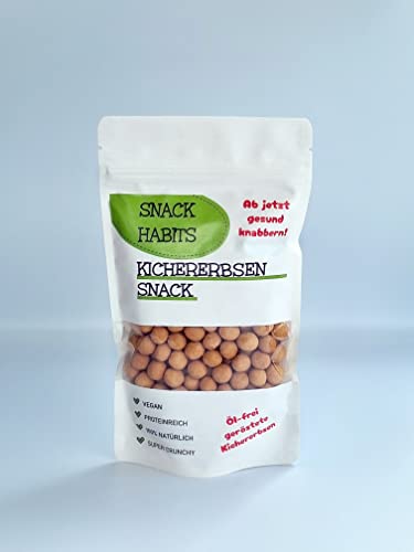 Snack Habits Kichererbsen - CRISPY - Premium Ölfrei Trocken Geröstete Kichererbsen, gesunde Snacks, proteinreich, leckere Snacks, vegan - 200gr von Snack Habits