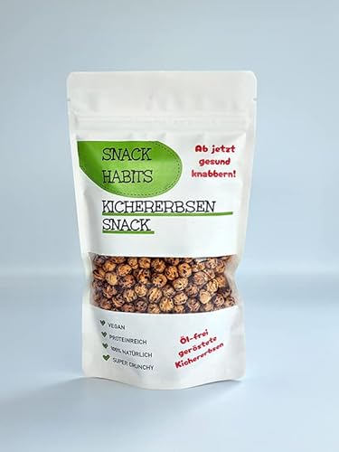 Snack Habits Kichererbsen - PURE- Premium Ölfrei Trocken Geröstete Kichererbsen, gesunde Snacks, proteinreich, leckere Snacks, vegan - 200gr von Snack Habits