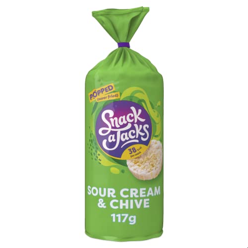 Snack A Jacks Jumbo Saure Sahne & Schnittlauch teilen Reiskuchen-Chips 117 g von Snack a Jacks