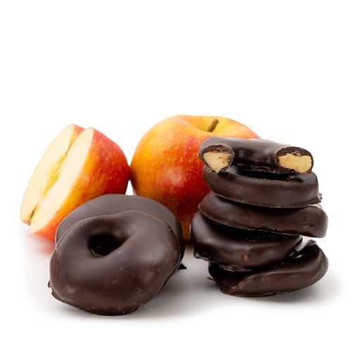 Apfelringe in edle Zartbitterschokolade 500 g | schokolierte Früchte | edle Zartbitterschokolade | Schokoäpfel von Snackberries