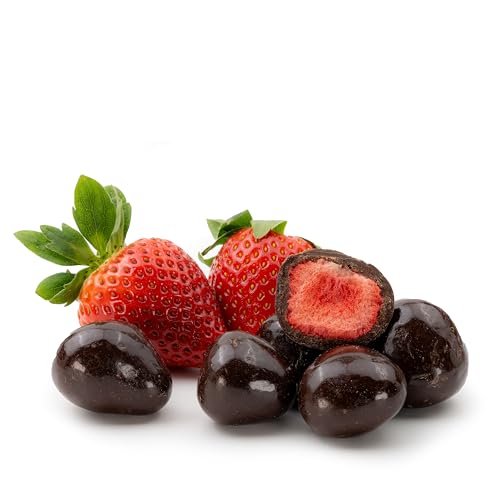 Gefriergetrocknete Erdbeeren in Zartbitterschokolade 250 g von Snackberries