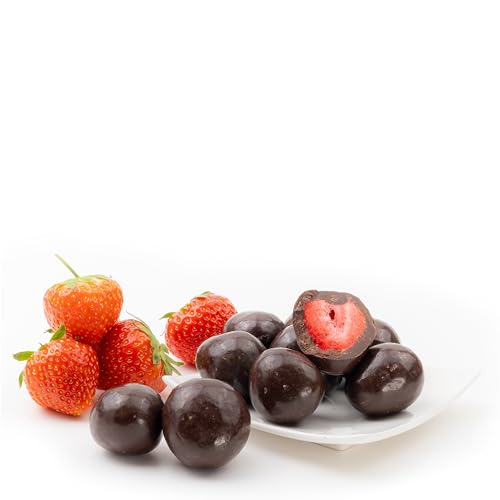 Gefriergetrocknete Erdbeeren in Zartbitterschokolade 500 g von Snackberries