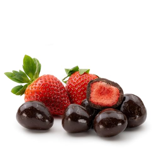 Gefriergetrocknete Erdbeeren in Zartbitterschokolade 500 g von Snackberries