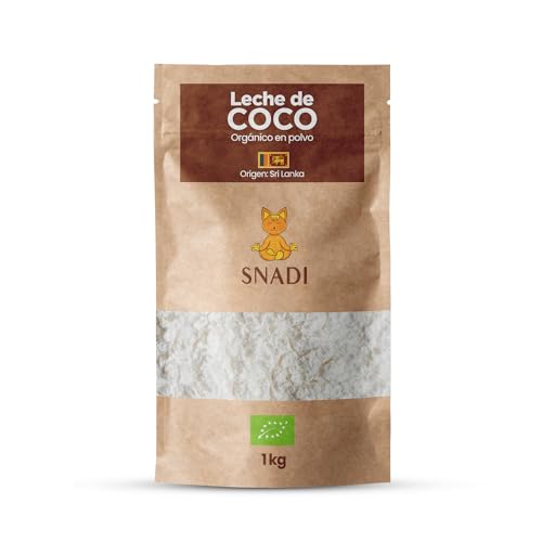 Snadi - BIO Kokosmilchpulver aus Sri Lanka - 1 KG - 100% Natürlich - Doypack-Verpackung aus Kraftpapier - Ohne Zusatzstoffe oder Konservierungsmittel - Ideal für Shakes, Currys und Vegane Rezepte von Snadi