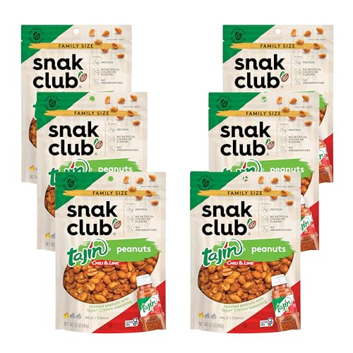 Snak Club Tajin Clasico Erdnüsse, Chili und Limettennüsse, mild in der Hitze, kräftig im Geschmack, 340 ml, 6 Stück Snak Club Tajin Clasico Erdnüsse, Chili und Limettennüsse, mild in der Hitze, kräftig im Geschmack, 340 ml, 6 Stück von Snak Club