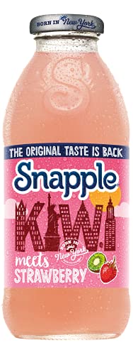 Snapple Kiwi Meets Saftgetränk mit Erdbeergeschmack, echter Fruchtgeschmack, ohne künstliche Aromen oder Farben - 1 x 473 ml Flasche von Snapple