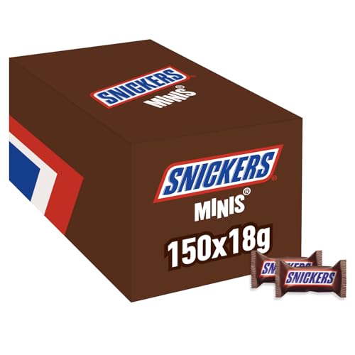 Snickers Minis Schokoriegel Großpackung | Schokolade, Erdnuss, Karamell | 150 x 18g | 2,7kg, 150 Stück (1er Pack) von Snickers