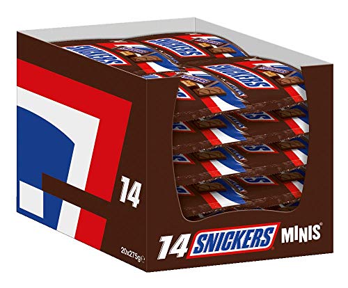 Snickers Schokoriegel | Minis, Erdnüsse | 20 Packungen in einer Box (20 x 275 g) von Snickers