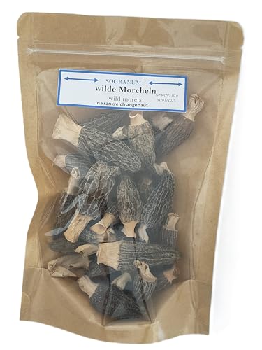 Wilde Morcheln - Morcheln mit Schwanz - 30g | Tadellose Qualität - in Frankreich angebaut | | ohne Zusatzstoffe -100% naturbelassen von SoGranum