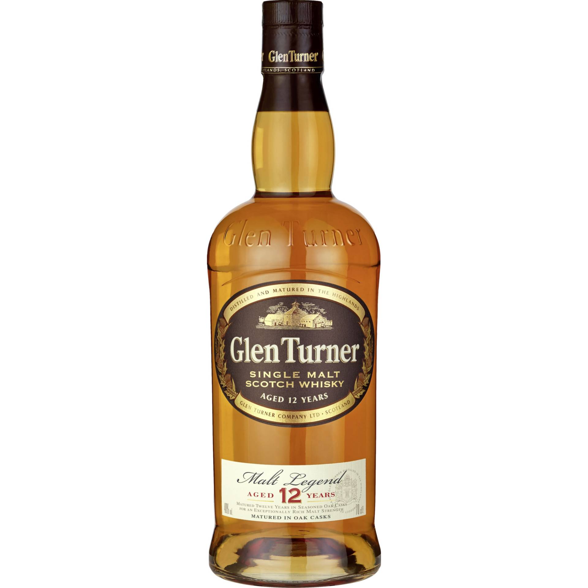 Glen Turner Single Malt Scotch Master Reserve, aged 12 years, 40% Vol. 0,7l, Spirituosen von Société des Vins et Spiritueux LM 94220 Charenton France